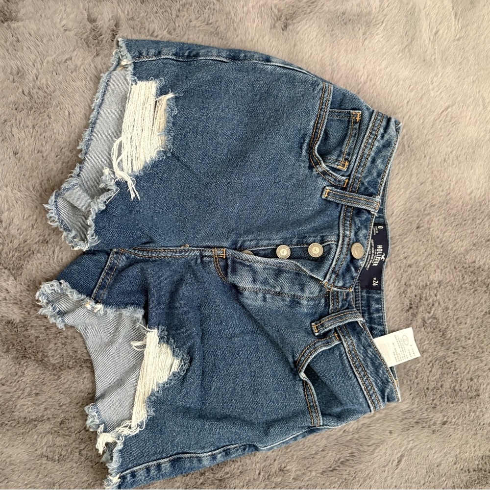 Hollister Blue Distressed Jean Shorts